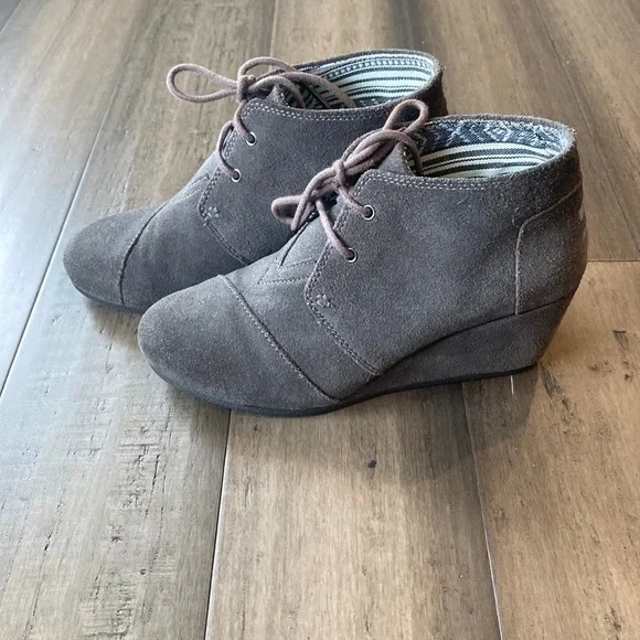 Toms Shoes Toms Womens Colette Lace Up Wedge Booties Poshmark